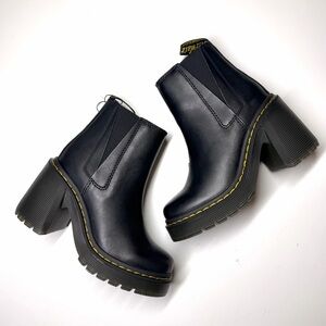 Dr Martens Women’s SPENCE Leather Flared Heel Chelsea Boots Size- 5